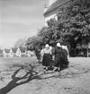 På väg till Sankt Martins kyrka i Vörs. Tjeckoslovakien-Ungern-Österrike 1935.