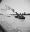 Bogsering av pråm på Donau. Tjeckoslovakien-Ungern-Österrike 1935.