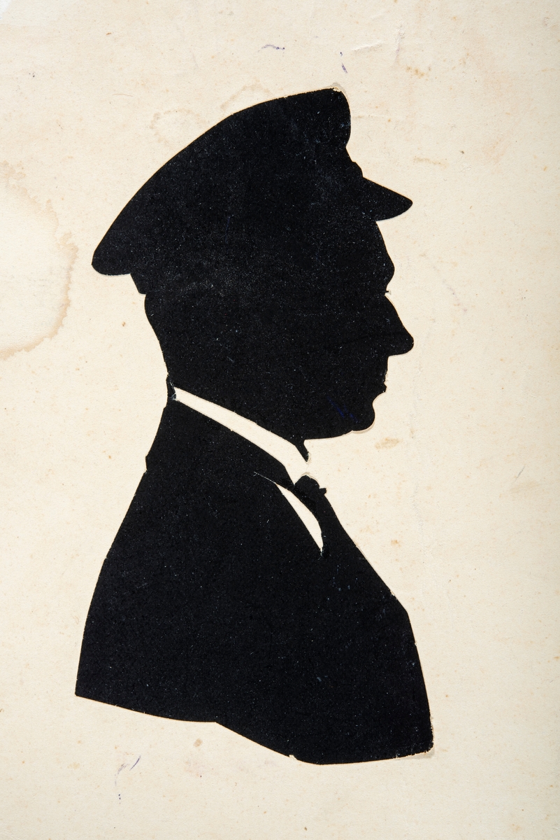 Papir siluett, portrett mann,