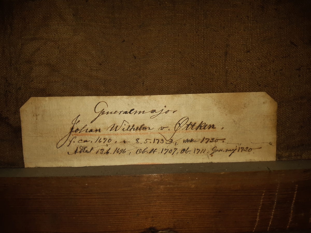 Oljemaleri med portrett av mann i uniform (Johan Wilhelm Oetken, 1670-1733).