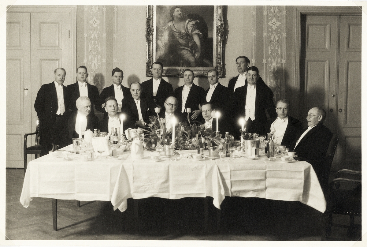 "Tegnerska kvartetten" samlad till 30-årsjubileum på stadshotellet, Växjö, 1939.