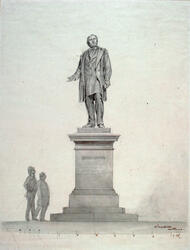 Statuen av Professor A.M. Schweigaard [papirkunst]