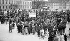 Demonstration på Stortorget i Växjö, strax efter kravallerna i Ådalen, maj 1931.