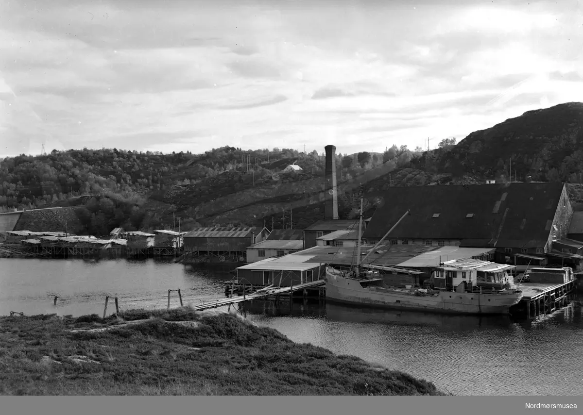 Rena Bruk, sag- og høvleri på Rensvikholmen på Frei i Kristiansund kommune. Fra fotoarkivet etter portrettfotograf Claus Monge. Nordmøre museum overtok samlingen fra sommeren 2011.