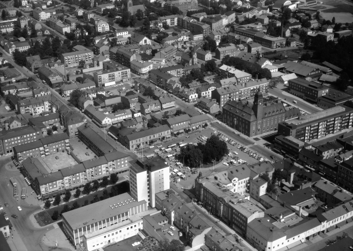 Flygfoto över Nässjö i Jönköpings län. 1262/1966