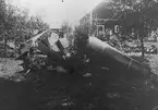 Havererat flygplan FVM S 18 nummer 992 vid Lagerlunda, Malmslätt, den 6 juli 1921.