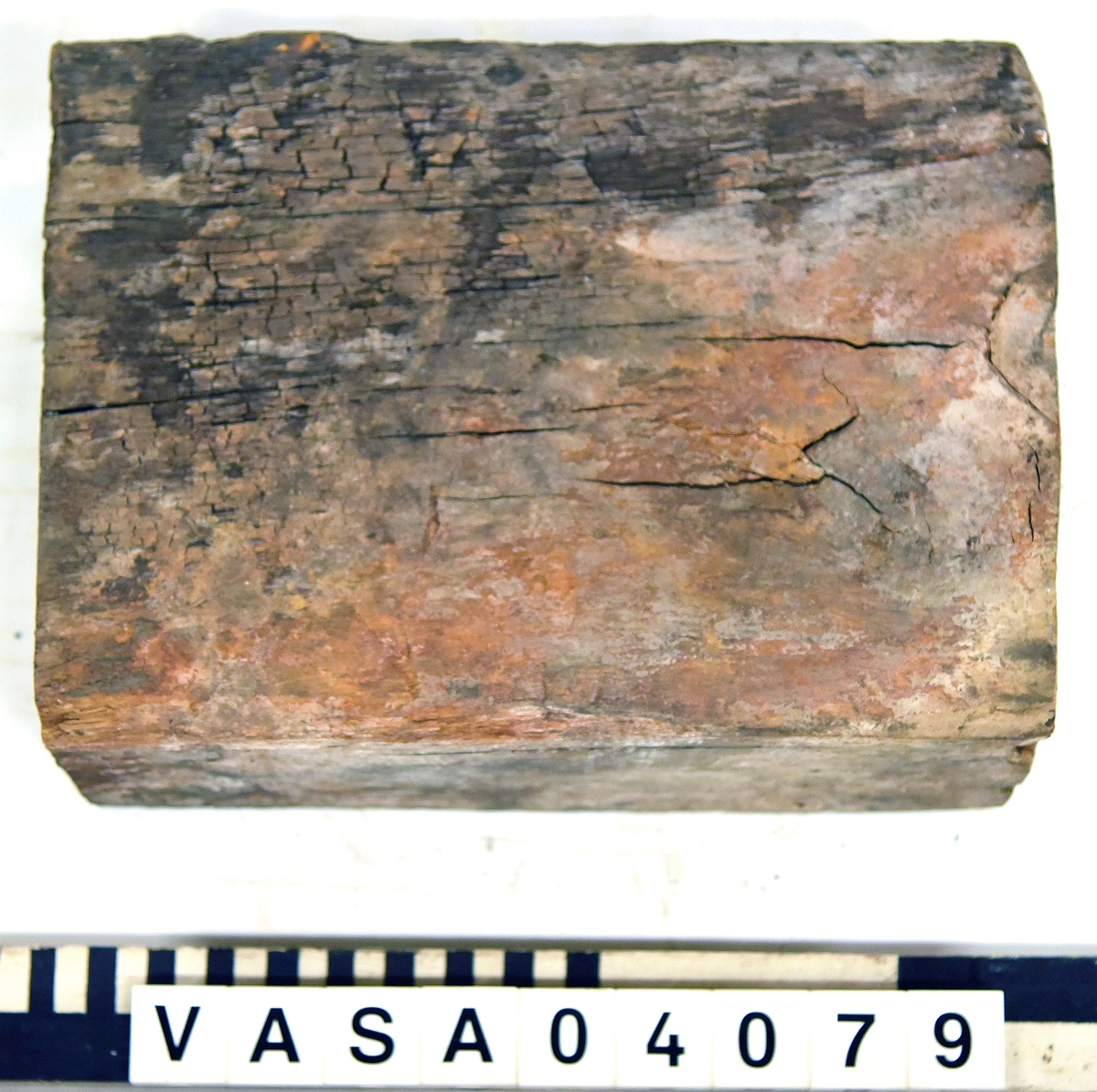 Kolv till lavett. Torr och eroderad lavettkolv, de övre kanterna eroderade.  

Dried & eroded transom, recorded assembled (some measurements  unobtainable) top edges eroded.