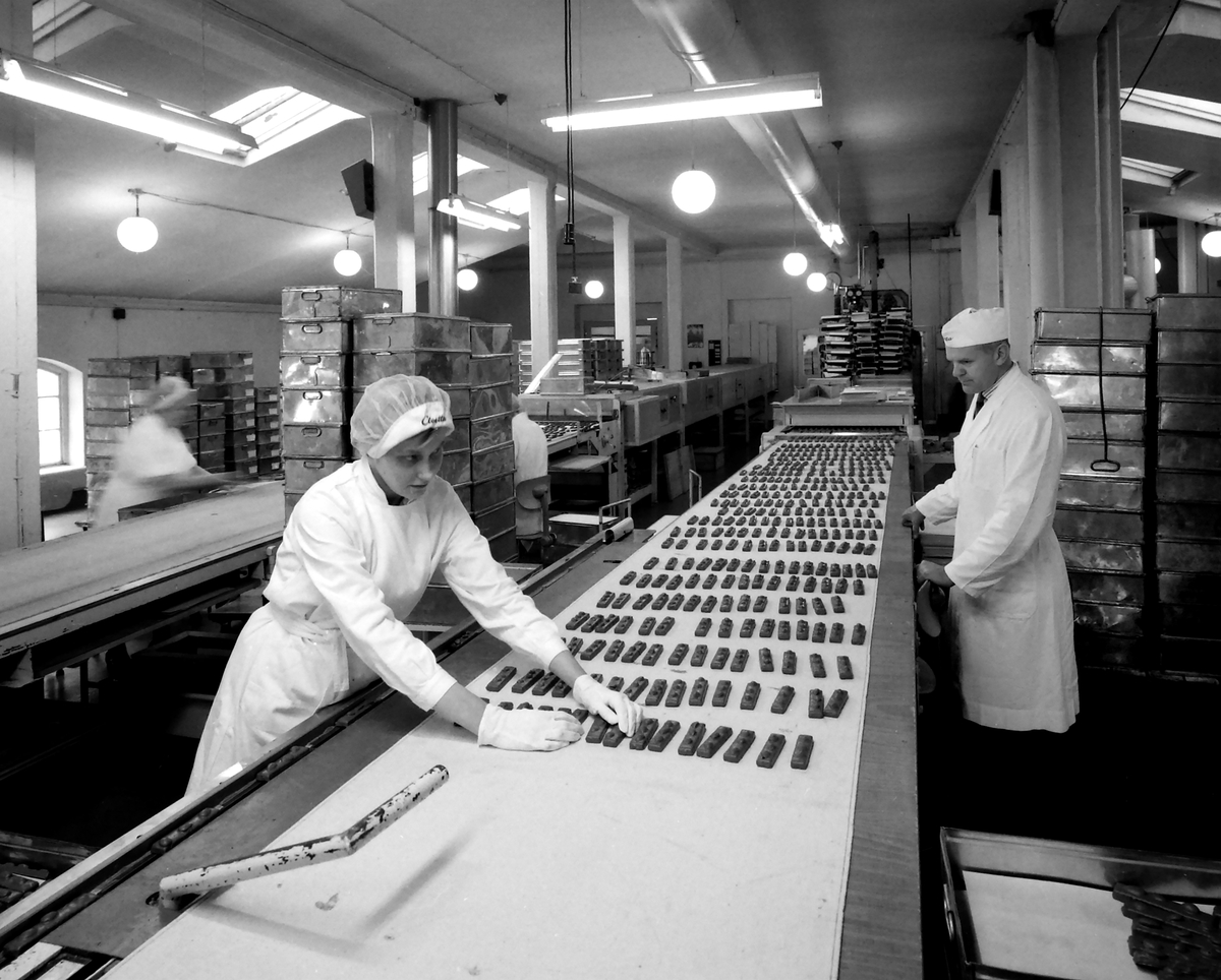 Interiör från Cloettas fabrik i Ljungsbro, 1965.