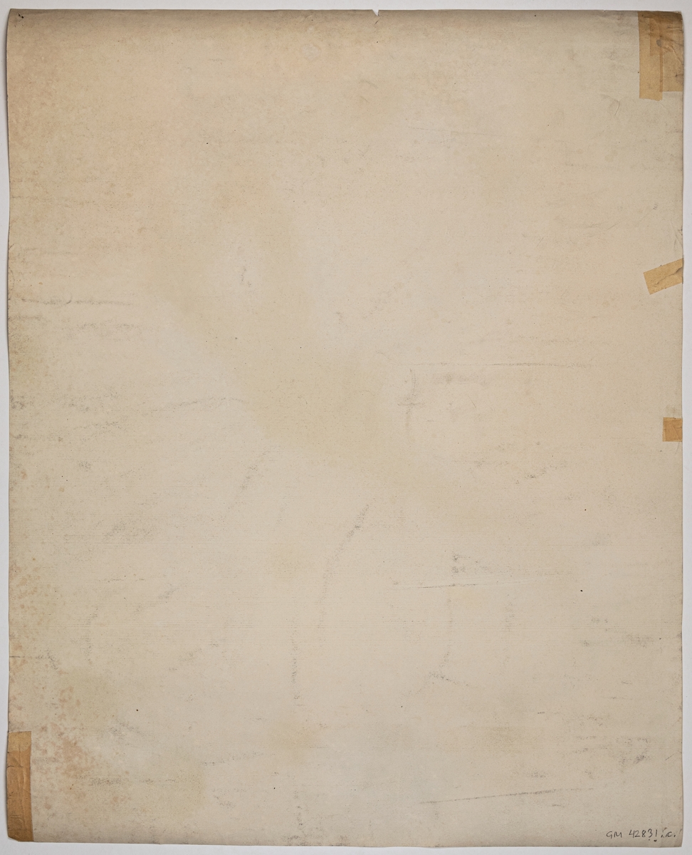 Antikstudie, avbildning av skulptur, byst av man i profil. Signerad Ida von Schulzenheim. Påskrift Oct 1878 WW__