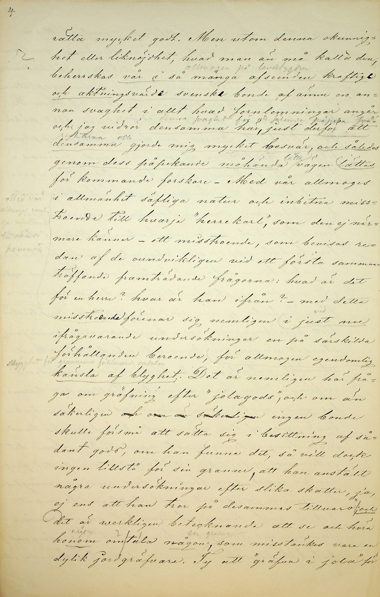 Reseberättelse över en antikvarisk resa av vik. läroverksadjunkten K.E. Roberg sommaren 1869. Daterad Falun d 20/12 1869.
Om sägner och fornminnen från By och Folkärna socknar.