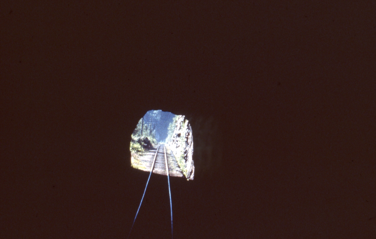 Setesdalsbanen. Løyning tunnel. Sett sydover.