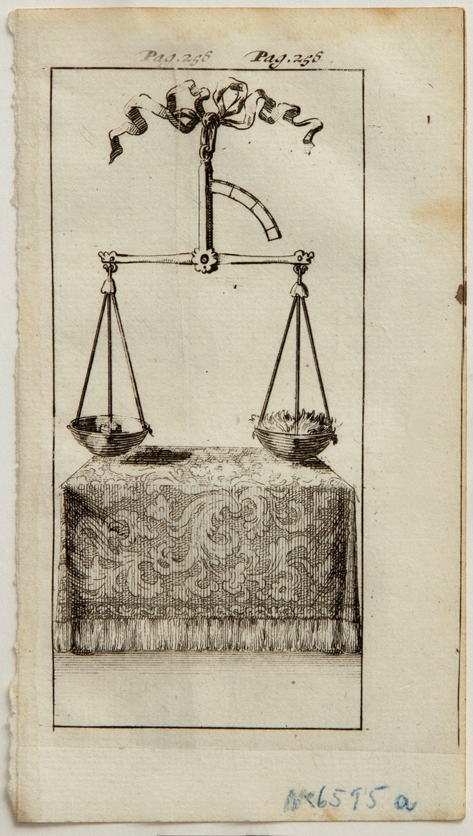 Ni illustrasjoner som viser vitenskapelige eksperimenter:

Pag. 255: Illustrasjon med et hygrometer og en bevinget figur. 

Pag. 256: Illustrasjon med vekt som henger i luften over et bord. Øverst er denpyntet med en sløyfe. I den ene skålen ser det ut til å være en stein, og i den andre skålen gress.

Pag 258: Illustrasjon med mann med stokk stående foran en balustrade med drapperi, samt med et landskap i bakgrunnen. Mannen peker på tallet IX på en disk som henger ned fra taket. Etter IX på disken står tallene: X, XI, XII, I og II.

Pag 262: Illustrasjon med kvikksølvbarometer i ramme på en vegg. Ved siden av er en slags beholder med en pæreformet kuppel, hvor det er en liten figur.

Pag 284: Illustrasjon med mann som henger på et sirkelformet bord uten plate med fire bein. Mellom hvert bein er en fylt beholder. De er festet til en sirkulær stein i bunnen. Over scenen er det et bølgende bånd.

Pag. 294: Illustrasjon med to gjennomsiktige kolber. Den ene er timeglassformet og inneholder vann og vin. Den andre er omvendt pæreformet og inneholder de fire elementene ild, luft, vann og jord. Kolbene står på et slags bord med beskrivende lapper under hver kolbe.

Pag. 300: Illustrasjon med kvinne iført dekorert kjole, smykker og spiss hatt med nedhengende slør. Hun sitter ved et bord og røyker fra en vannpipe med sirkulær kolbe.

Pag. 304: Illustrasjon med en firkantet boks på sokkel under en gardin. Inni boksen er et stearinlys og et speil som sender en lysstråle ut et rør og danner et figurbilde på den mørke veggen ved siden av.

Pag. 306: Illustrasjon med tre stearinlys på sokkel med kryssende lyspunkt gjennom en firkantet anretning i midten på bildet, slik at strålene treffer diagonalt på veggen på andre siden. I bakgrunnen står en byste på toppen av en dør.