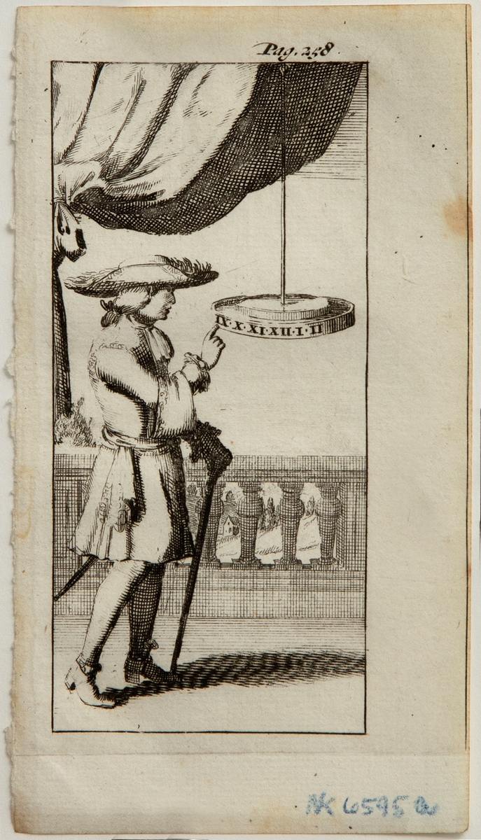 Ni illustrasjoner som viser vitenskapelige eksperimenter:

Pag. 255: Illustrasjon med et hygrometer og en bevinget figur. 

Pag. 256: Illustrasjon med vekt som henger i luften over et bord. Øverst er denpyntet med en sløyfe. I den ene skålen ser det ut til å være en stein, og i den andre skålen gress.

Pag 258: Illustrasjon med mann med stokk stående foran en balustrade med drapperi, samt med et landskap i bakgrunnen. Mannen peker på tallet IX på en disk som henger ned fra taket. Etter IX på disken står tallene: X, XI, XII, I og II.

Pag 262: Illustrasjon med kvikksølvbarometer i ramme på en vegg. Ved siden av er en slags beholder med en pæreformet kuppel, hvor det er en liten figur.

Pag 284: Illustrasjon med mann som henger på et sirkelformet bord uten plate med fire bein. Mellom hvert bein er en fylt beholder. De er festet til en sirkulær stein i bunnen. Over scenen er det et bølgende bånd.

Pag. 294: Illustrasjon med to gjennomsiktige kolber. Den ene er timeglassformet og inneholder vann og vin. Den andre er omvendt pæreformet og inneholder de fire elementene ild, luft, vann og jord. Kolbene står på et slags bord med beskrivende lapper under hver kolbe.

Pag. 300: Illustrasjon med kvinne iført dekorert kjole, smykker og spiss hatt med nedhengende slør. Hun sitter ved et bord og røyker fra en vannpipe med sirkulær kolbe.

Pag. 304: Illustrasjon med en firkantet boks på sokkel under en gardin. Inni boksen er et stearinlys og et speil som sender en lysstråle ut et rør og danner et figurbilde på den mørke veggen ved siden av.

Pag. 306: Illustrasjon med tre stearinlys på sokkel med kryssende lyspunkt gjennom en firkantet anretning i midten på bildet, slik at strålene treffer diagonalt på veggen på andre siden. I bakgrunnen står en byste på toppen av en dør.