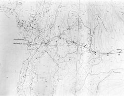 Foto av oversiktskart over Kjerraten i Åsa. Ringerike, Buske