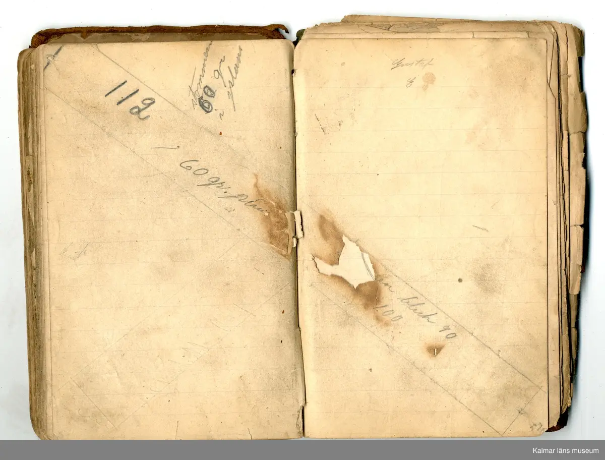KLM 46368:1. Bok, modellbok. Band av kartong klätt med brunt läder. På bokens förstasida: Modell-bok hos J.G. Hentzell Kalmar. Fabrik för Guld, Silfver och Nysilvfer samt ett register över bokens innehåll. Boken innehåller handritade modellritningar i blyerts och bläck av bl.a. broscher, armband, klockkedjor och skedar. I boken även diverse lösa blad och lappar med ytterligare ritningar och anteckningar.