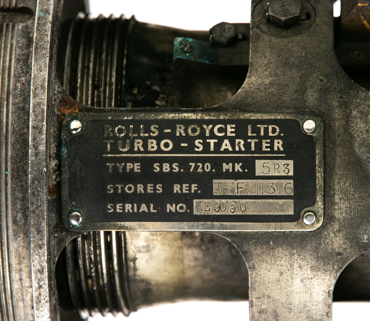 Startapparat Rolls Royce LTD Turbo Starter till flygplan Tp52. Två stycken följesedlar.