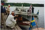 Inbjudna gäster till forsvikdagen. Östergötl. riksdagskvinna ? Karlsson, Bengt Leonardsson, Carl Olof Cederlund, Birger Bäckström