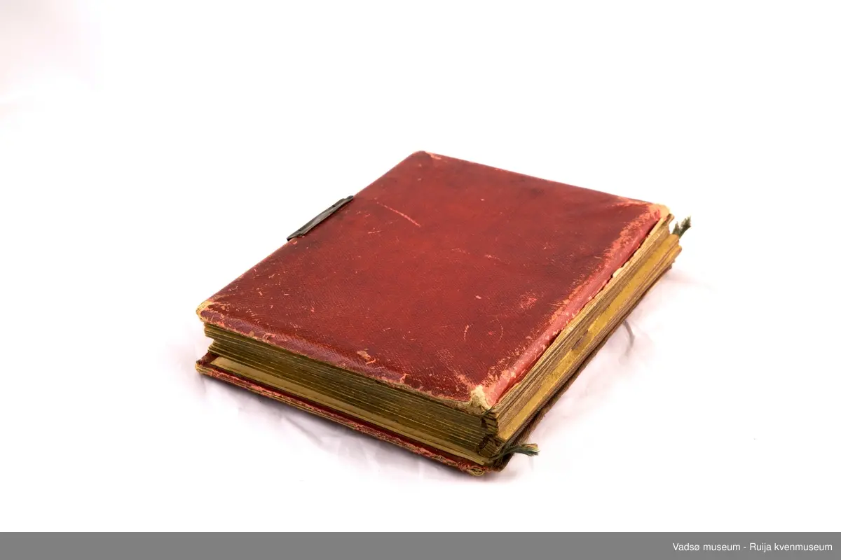 Albumet inneholder familebilder, kabinettkort for det meste. Det er 11 tintype i albumet. 

Om Tintype fotografering:

Tintype kom i 1853. Kvaliteten på bildet var dårlig, men prosessen ble raskt populær blant amatører og kanonfotografere. Dette var en enkel og billig prosess. I stedet for glass ble emulsjonen lagt på en tynn metallplate som ble fortinnet og malt svart. Når negativet lå på en mørk bakgrunn hadde det den effekt at det virket som et positivt bilde. Hos fagfotografen var det gjerne de bemidlede borgerne som lot seg fotografere, men med denne prosessen kunne også arbeideren ha råd til å la seg avbilde. Disse bildene tatt med tintype har i ettertid vært viktige for historikere som har forsket på det lavere sosiale laget av befolkningen.  Tintype prosessen var rask, krevde lite kjemi, og siden metallplaten ikke trakk vann så tørket den med det samme. Bildene kunne klippes til så de passet i medaljonger eller i små papirrammer, og de tålte å bli sendt i posten. Prosessen ble brukt helt frem til 1950 tallet, da den ble overtatt av polaroidfotografiet og 35mm film.