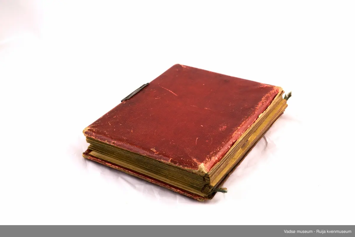 Albumet inneholder familebilder, kabinettkort for det meste. Det er 11 tintype i albumet. 

Om Tintype fotografering:

Tintype kom i 1853. Kvaliteten på bildet var dårlig, men prosessen ble raskt populær blant amatører og kanonfotografere. Dette var en enkel og billig prosess. I stedet for glass ble emulsjonen lagt på en tynn metallplate som ble fortinnet og malt svart. Når negativet lå på en mørk bakgrunn hadde det den effekt at det virket som et positivt bilde. Hos fagfotografen var det gjerne de bemidlede borgerne som lot seg fotografere, men med denne prosessen kunne også arbeideren ha råd til å la seg avbilde. Disse bildene tatt med tintype har i ettertid vært viktige for historikere som har forsket på det lavere sosiale laget av befolkningen.  Tintype prosessen var rask, krevde lite kjemi, og siden metallplaten ikke trakk vann så tørket den med det samme. Bildene kunne klippes til så de passet i medaljonger eller i små papirrammer, og de tålte å bli sendt i posten. Prosessen ble brukt helt frem til 1950 tallet, da den ble overtatt av polaroidfotografiet og 35mm film.