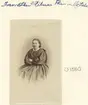 Enligt påskrift porträtt av fröken Hilma Thamsten, Motala. Tolkat föreställa Hilma Sofia Ottilia, född 1839 i västgötska Mölltorp. Dotter till handlaren och bagaren Carl Thamsten och makan Johanna Gustava Bergvall. Föräldrarna var bördiga från Motala respektive Skeppsås men hade som gifta i Motala flyttat till Mölltorp strax före Hilmas nedkomst. År 1844 inflyttade familjen till emellertid Vadstena men redan året därpå avled fadern. De kvarvarande i familjen kunde emellertid bo kvar i stadsgården som ägdes av släktingar. Det var för övrigt inte första gången Hilmas mor blev änka. Redan år 1831 hade äktenskapet med bokhållaren vid Göta kanalverken, A. F. Leffler, upphört efter att denne, som källorna anger, 