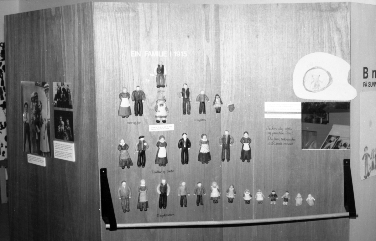 Dokumentasjonsbilder i serie fra barneutstillinga på Sunnmøre Museum i 1989.