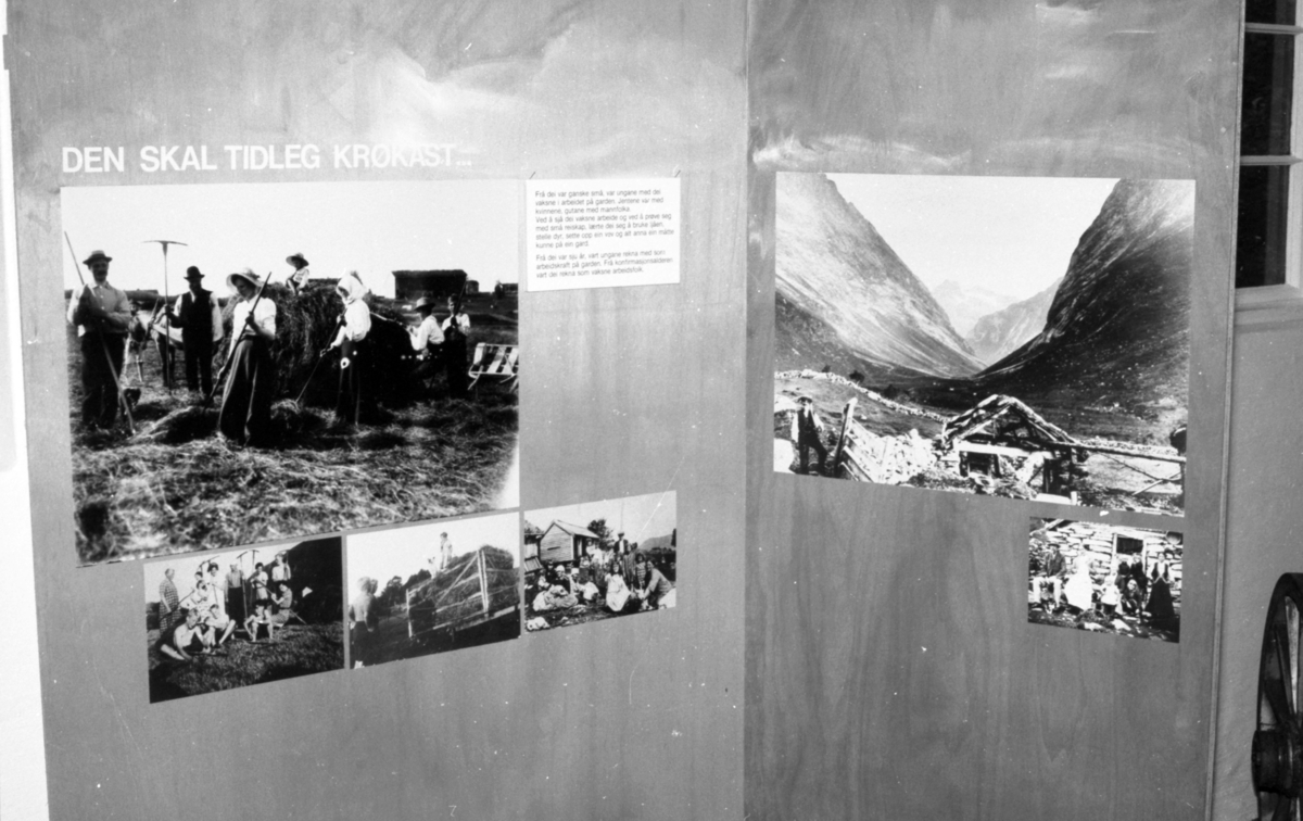 Dokumentasjonsbilder i serie fra barneutstillinga på Sunnmøre Museum i 1989.
