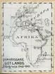 Denna reprofotograferade färd karta visar ruten och besökta hamnar under flygplanskryssaren Gotlands långresa runt Afrika åren 1948-1949.