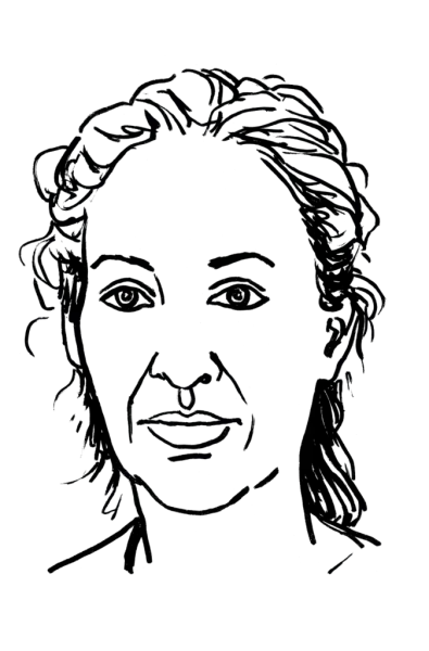 Drawing illustrating a woman.