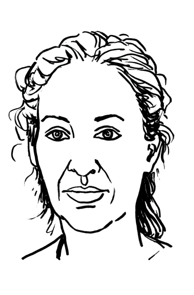 Drawing illustrating a woman.