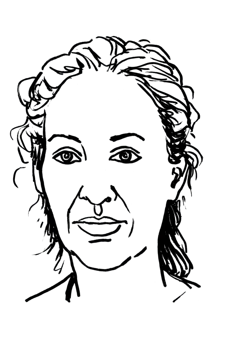 Drawing illustrating a woman.