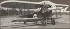 Flygplan A 1 Phönix E.2 Dront märkt nr 3192 står på flygfältet på F 3 Malmen, 1928-1929. Vy snett framiifrån.