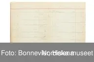 Tidbok som sträcker sig från 1949 till 1954, har tillhört sömmerskan Maj-Britt Karlsson (Hemlin) på NK:s Franska damskrädderi.  Här kan  utläsas kundernas namn, arbetstimmar samt materialangivelser.