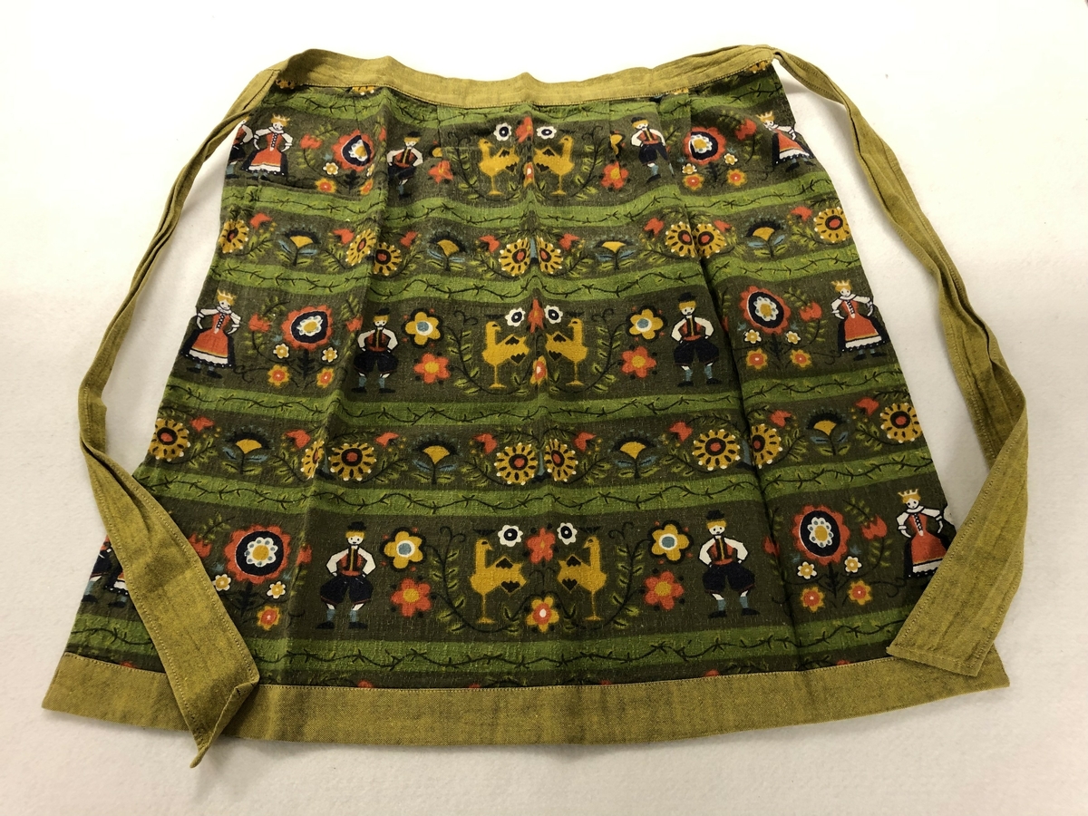 1 forkle, grønt med figurer og blomster