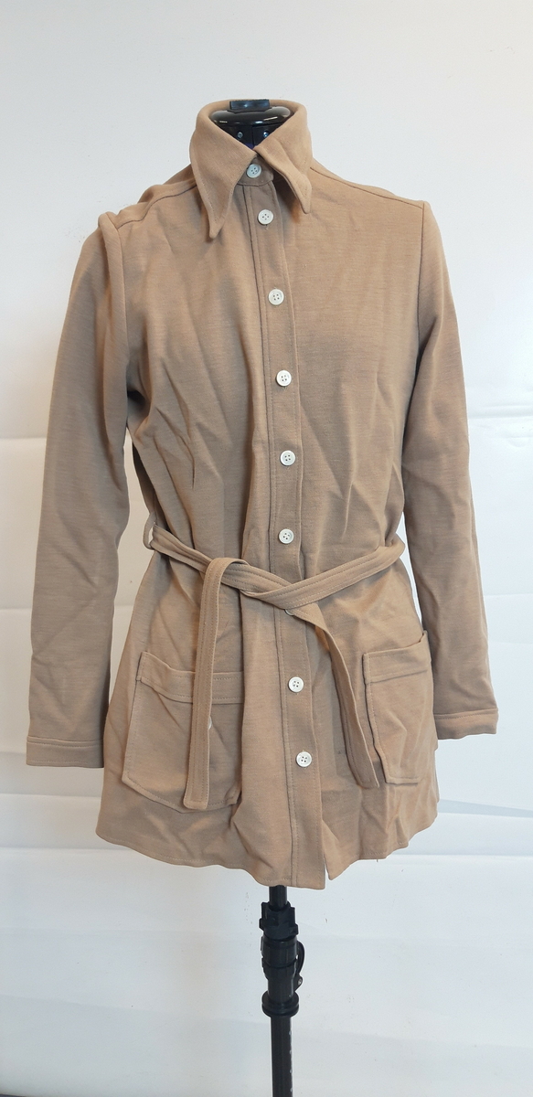 1 jakke, beige jersey