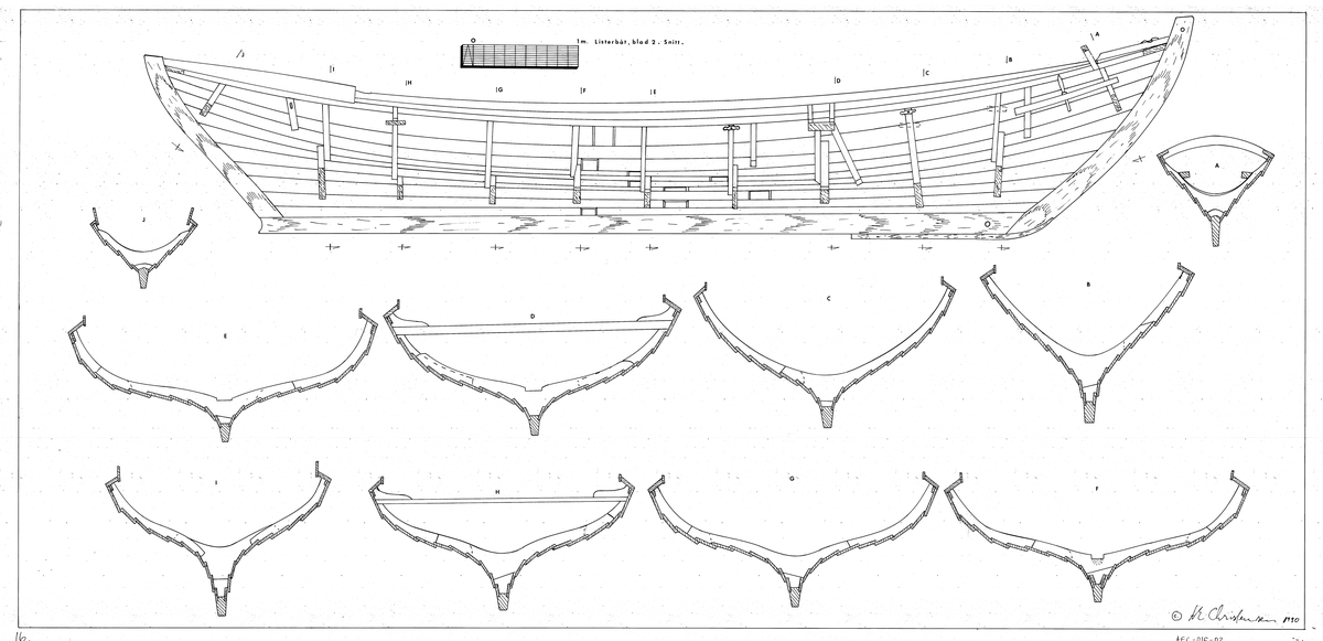 Åpen 33' listerbåt, 999cm lang