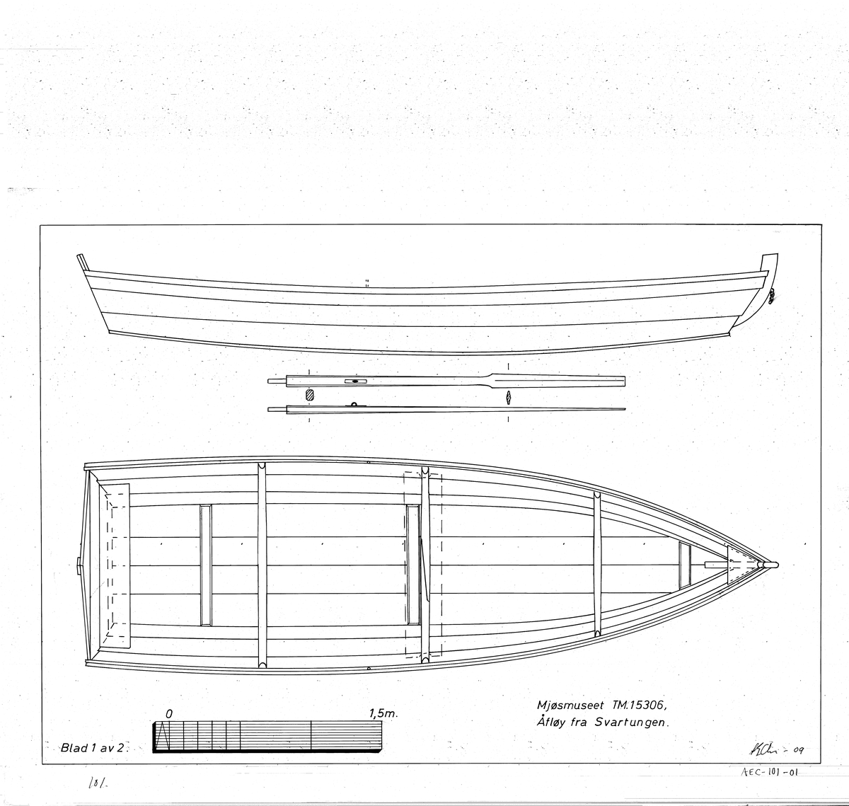 Konstruksjonstegning -Norsk Maritimt Museum / DigitaltMuseum
