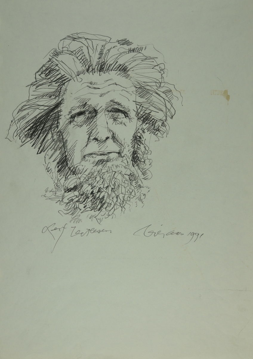 Portrettegning av Leif Vetlesen