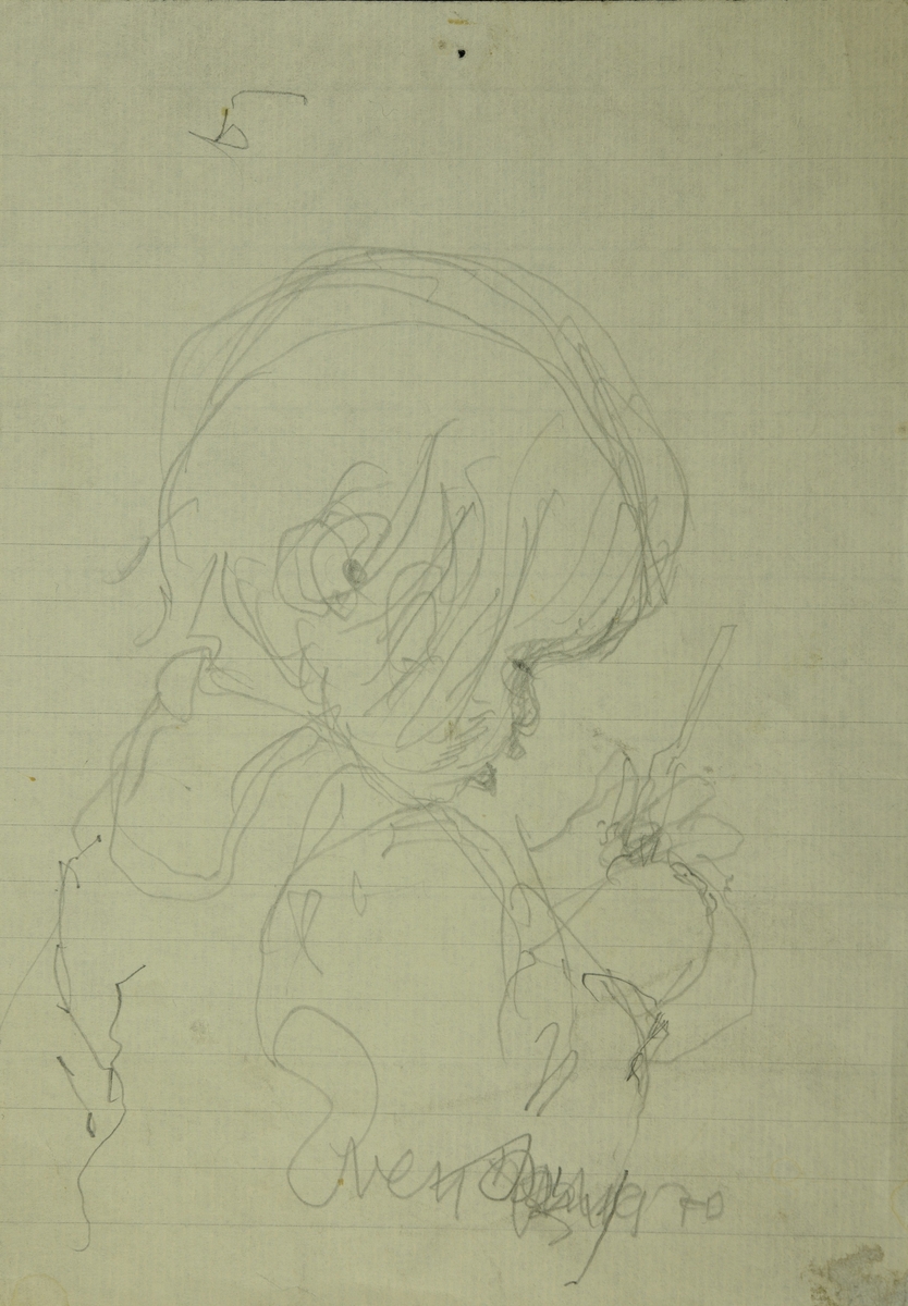 Portrettegning av en liten gutt.