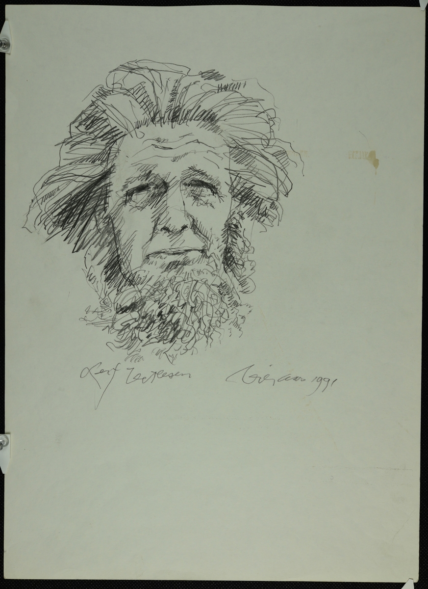 Portrettegning av Leif Vetlesen