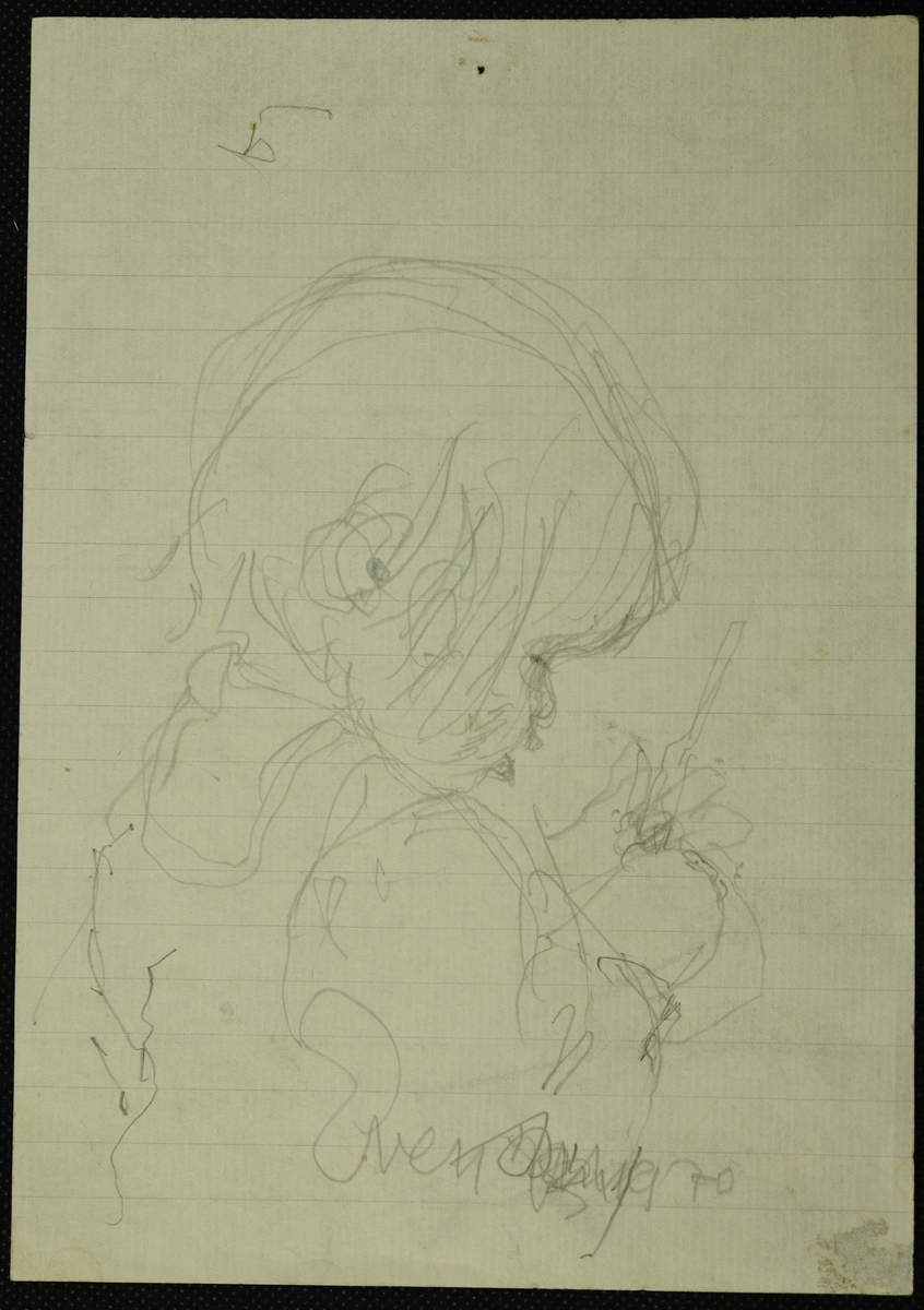 Portrettegning av en liten gutt.