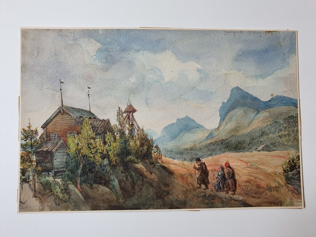 Kvikkjokks kapell 4 Aug 1858 [AKVARELLMÅLNING]