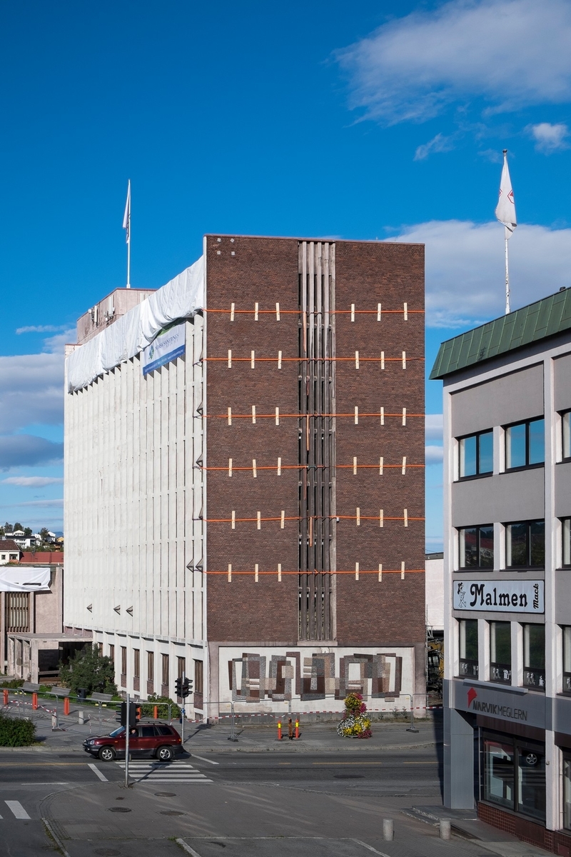 Narvik rådhus under restaurering. Foto 13. sept 2015