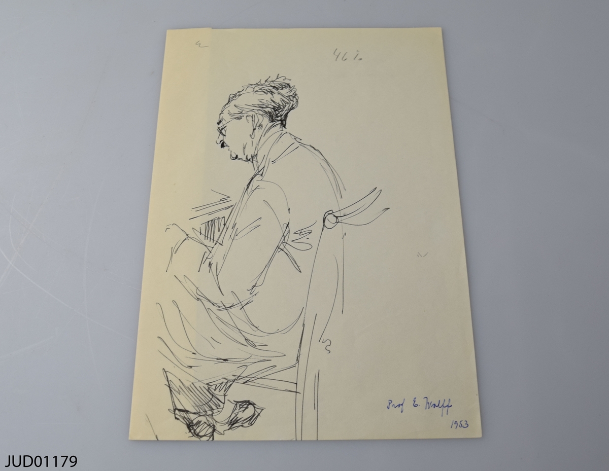 Åtta illustrationer med porträtt av anställda i mosaiska församlingen i Stockholm. Rabbin Emil Kronheim, Karl Hirsch, Axel Hirsch, Emil Glück, Clas Groschinsky, Fritz Hollander, Gunnar Josephson, professor E. Wolff.