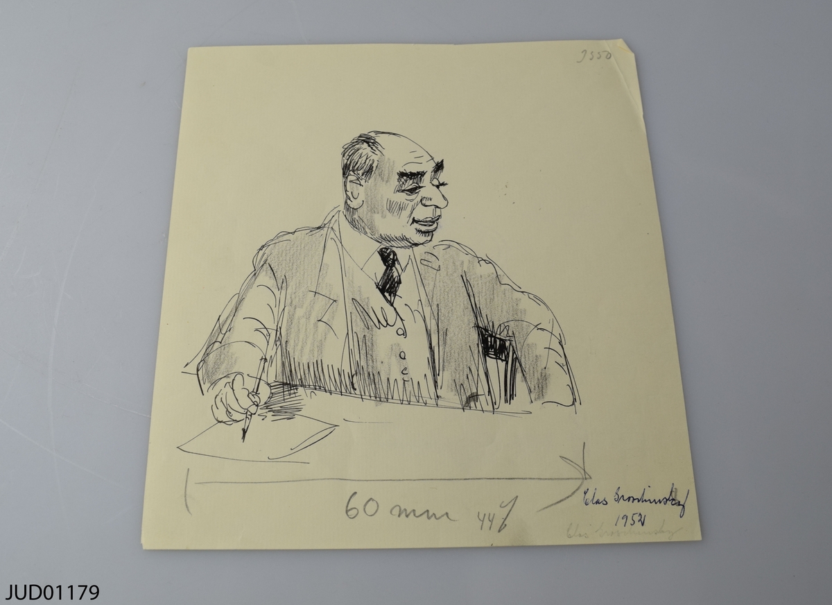 Åtta illustrationer med porträtt av anställda i mosaiska församlingen i Stockholm. Rabbin Emil Kronheim, Karl Hirsch, Axel Hirsch, Emil Glück, Clas Groschinsky, Fritz Hollander, Gunnar Josephson, professor E. Wolff.