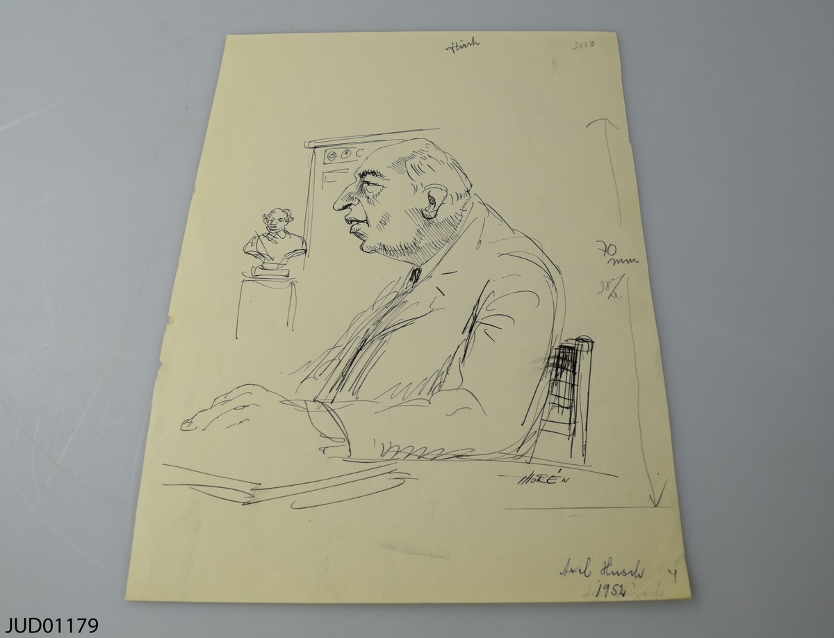 Åtta illustrationer med porträtt av anställda i mosaiska församlingen i Stockholm. Rabbin Emil Kronheim, Karl Hirsch, Axel Hirsch, Emil Glück, Clas Groschinsky, Fritz Hollander, Gunnar Josephson, professor E. Wolff.