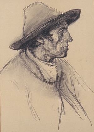 MANNSPORTRETT [Tegning]