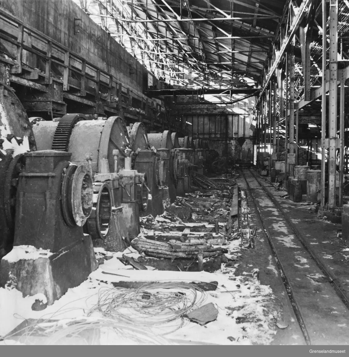 Kulemølleavdeling sett fra syd, Sydvaranger 13. april 1946.