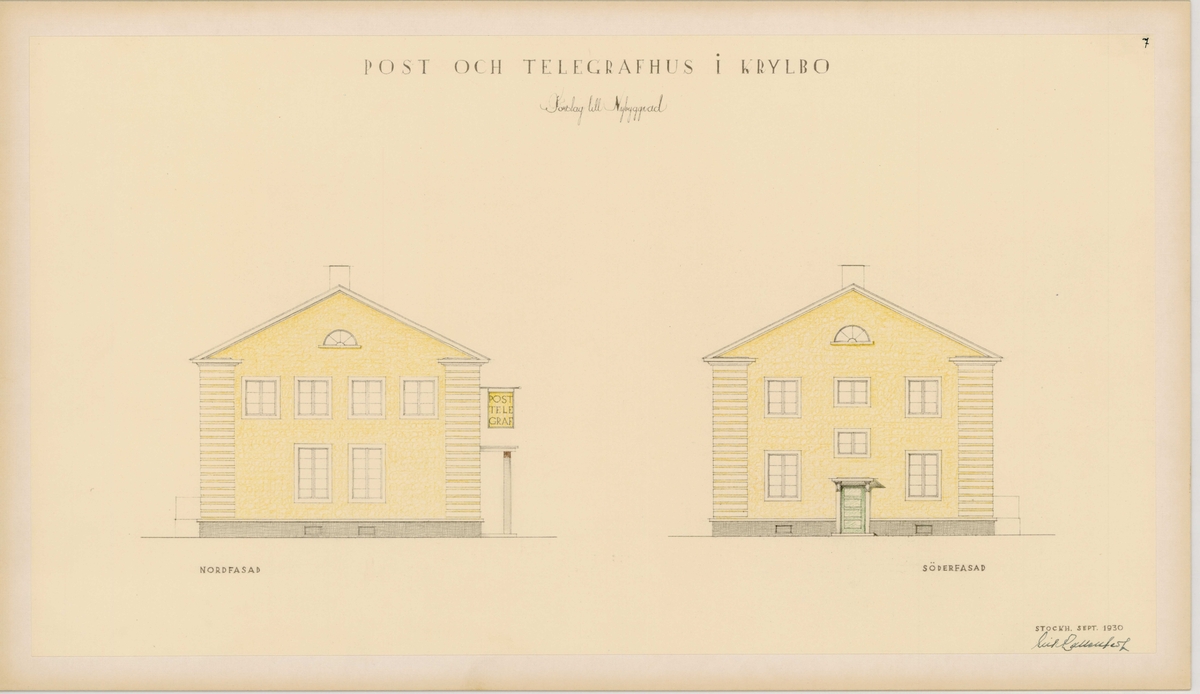 Krylbo, postanstalt.

Posthus och telegrafhus i Krylbo.
Med kostnadsberäkning.