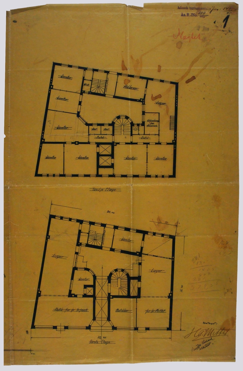Udkast til den nye "Hoffmansgaard" [Plantegning]