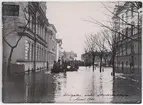 Skolgatan vid översvämningen, Uppsala april 1900